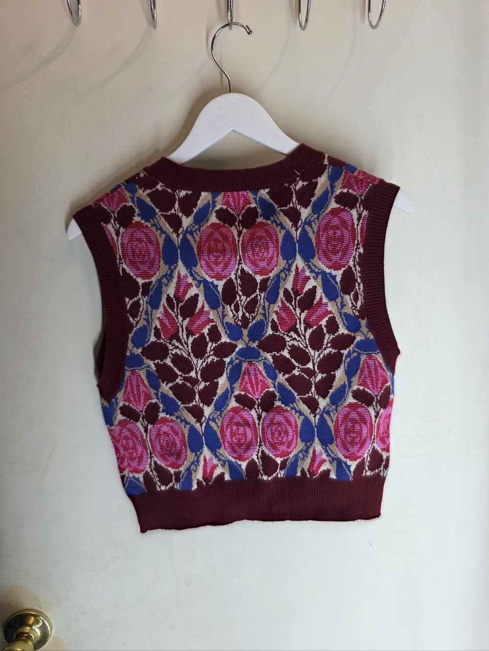 Anthropologie Maeve Dera Sweater Vest  Floral Button Down Cardigan - Picture 2 of 6